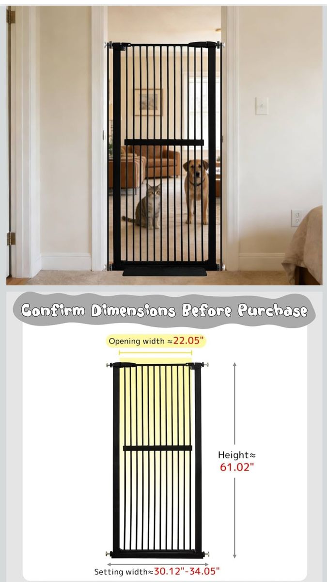 NEW Lumizone Pet / Cat Gate 61.02" Tall 30.12-34.05"W