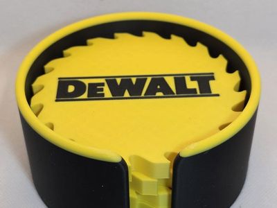 DEWALT Saw Blade Coaster Set with Holder - Yellow & Black