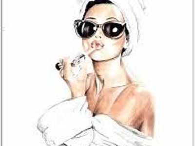 Vogue Printed,Trendy Canvas Art Lip Woman Art, Audrey Hepburn Printed