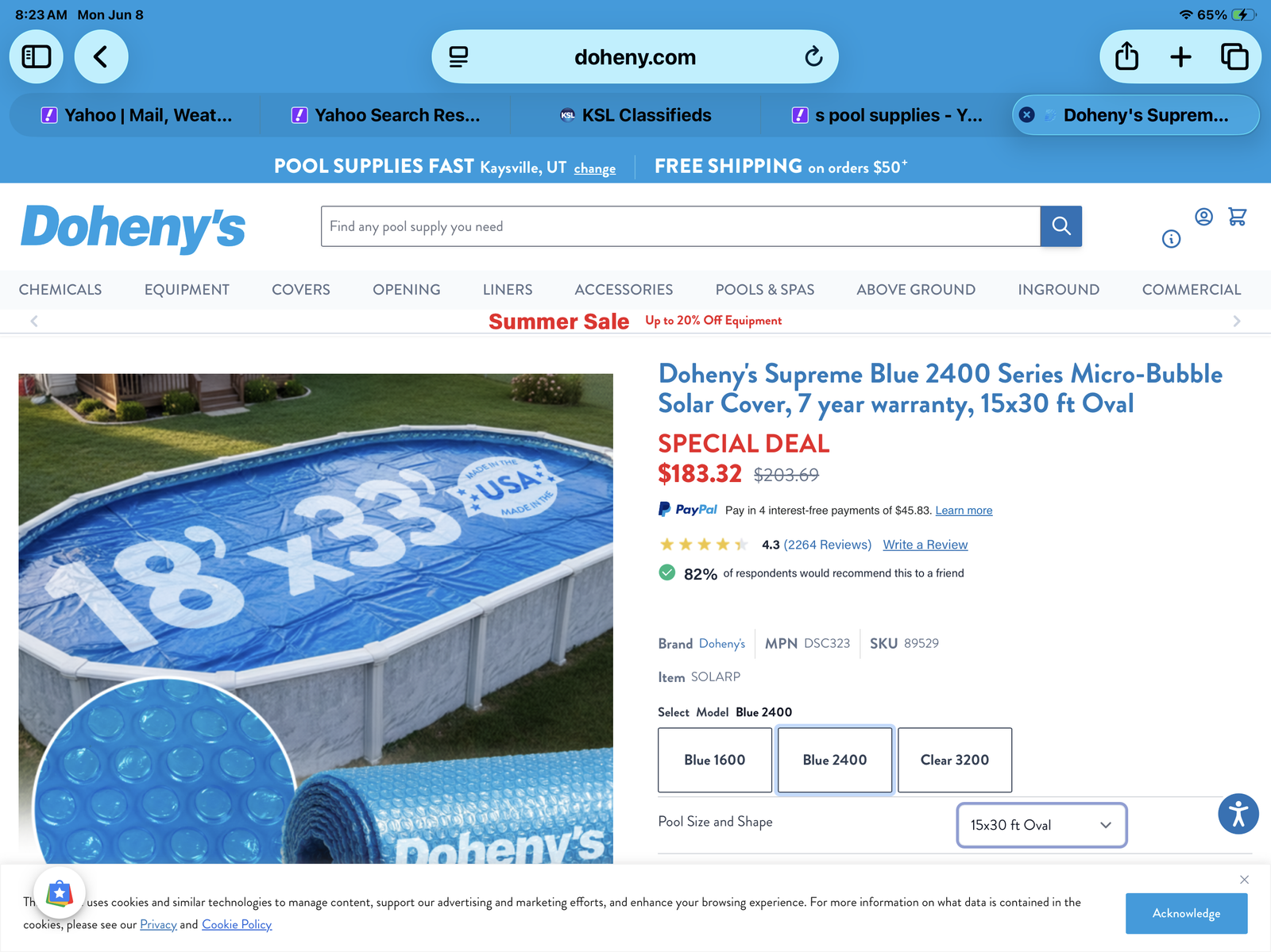 Micro bubble swimming pool solar cover