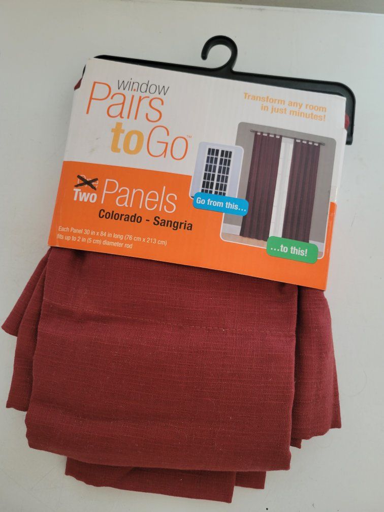 Pairs to Go Window Panels (2) 30" x 84" Room Darkening Curtains