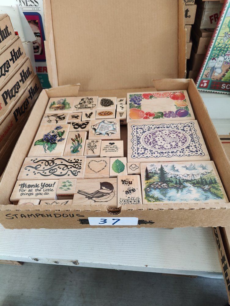Box #37 of 65, New, old stock rubber stamps, designed mainly for people that like to make their own greeting cards.