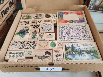Box #37 of 65, New, old stock rubber stamps, designed mainly for people that like to make their own greeting cards.