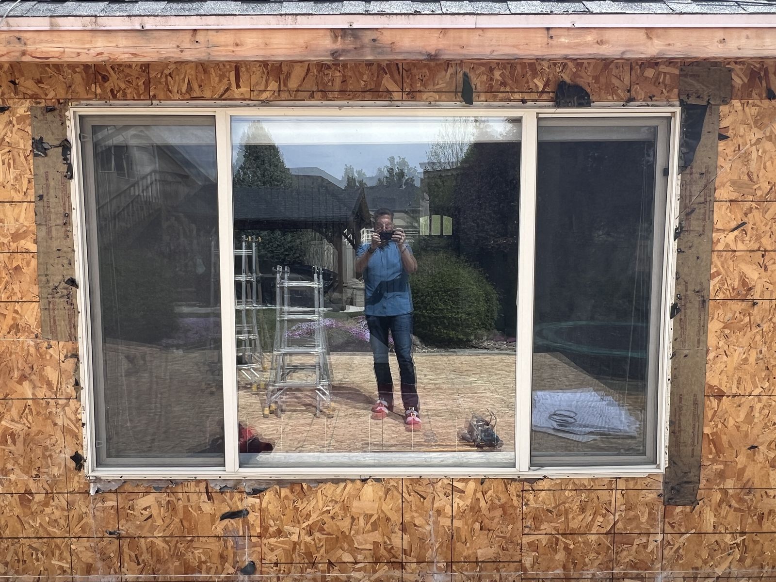 7' x 5' Tan vinyl window with double sliders and screens