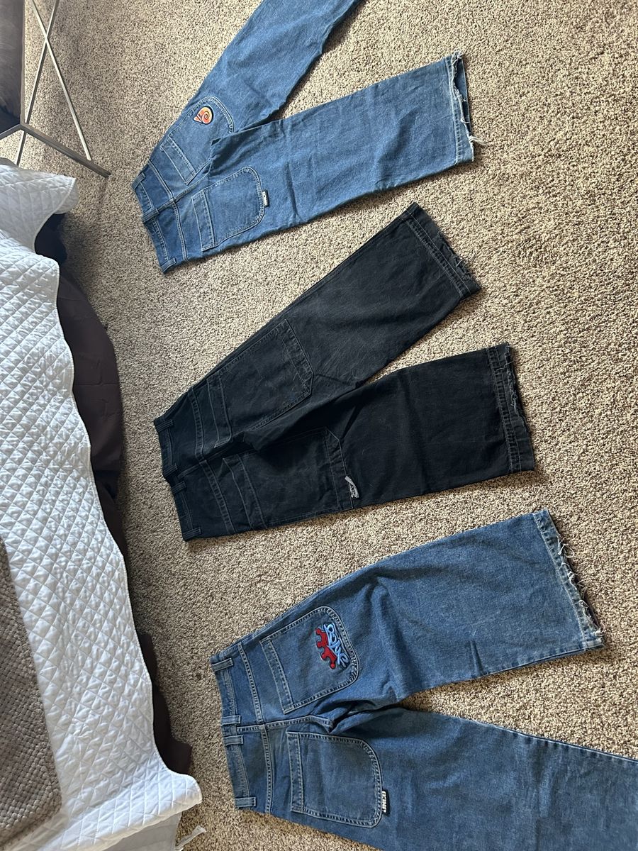 Lot of 3 Vintage JNCO Wide Leg Denim Jeans - Size 30x32