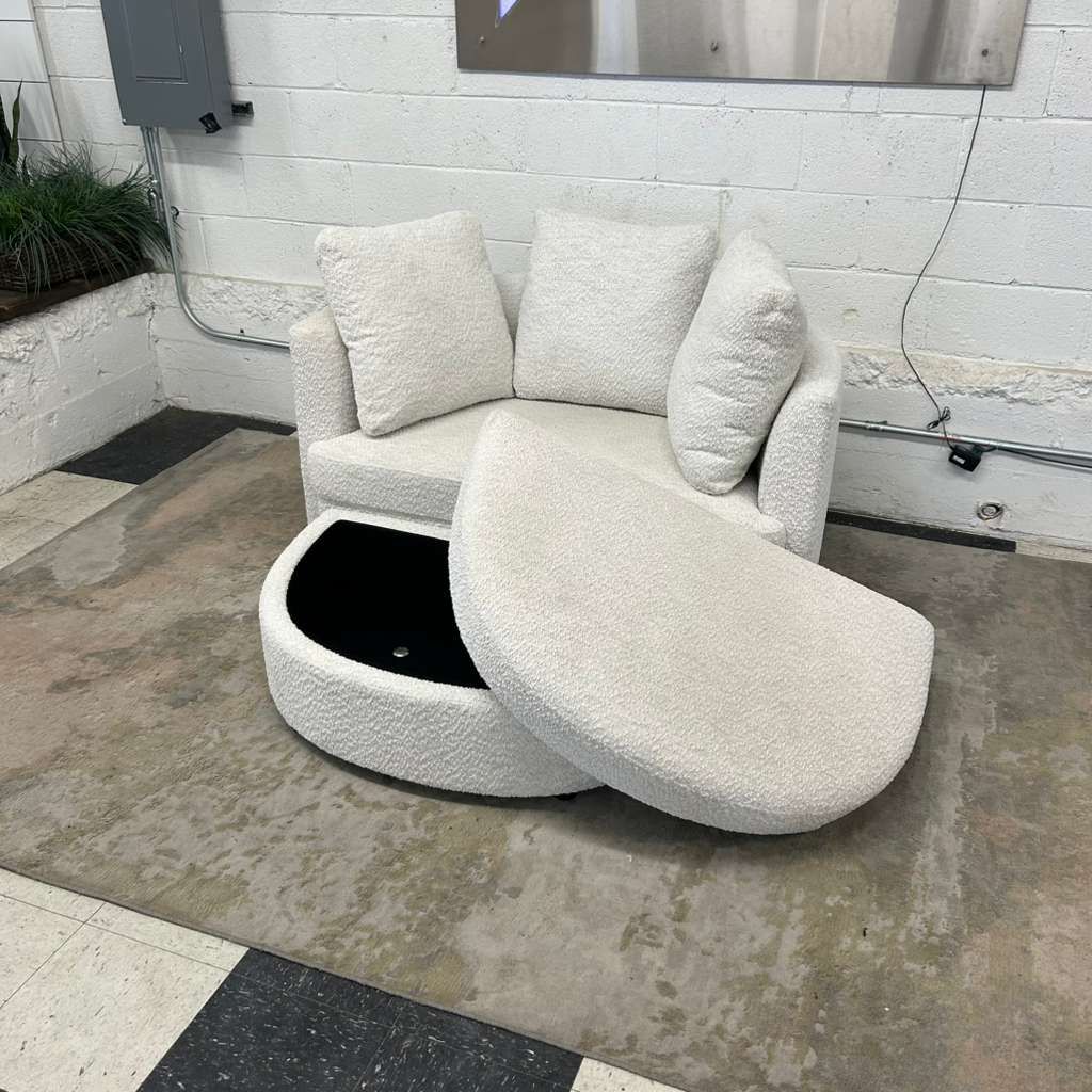 COSTCO HOLLEY FABRIC OVERSIZED ACCENT CHAIR W/ STORAGE OTTOMAN!!