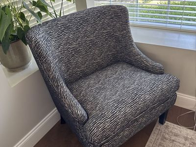 Black & White Patterned Accent Chair Wingback Design