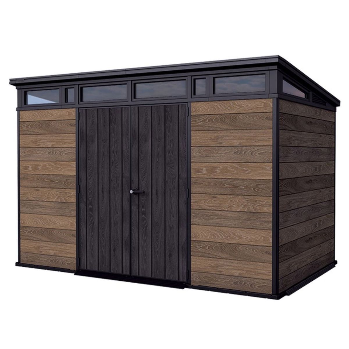 Keter Signature Collection 11x7 Modern Outdoor Storage Shed Walnut 1807160 #106412