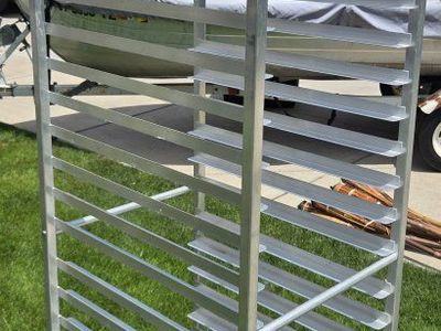 Commercial Aluminum Sheet Pan Rack with Wheels - 20 Tier Bakery Cart