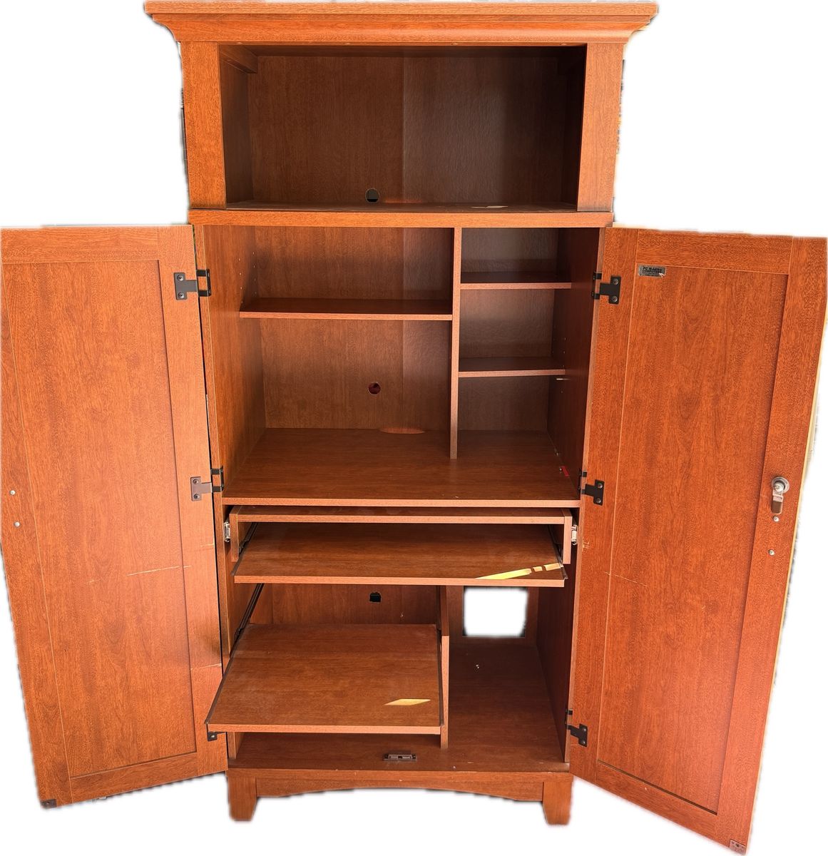 Cupboard, Bookcase, Wooden Computer Station