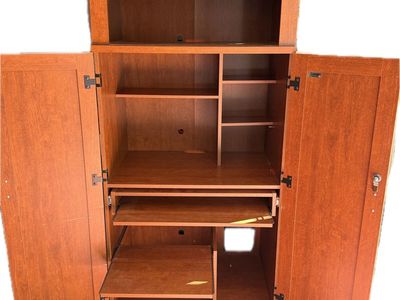 Cupboard, Bookcase, Wooden Computer Station