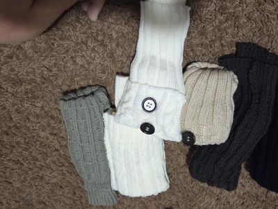Cozy Knit Button-Accent Leg Warmers - Set of 5 Pairs (Assorted Colors)