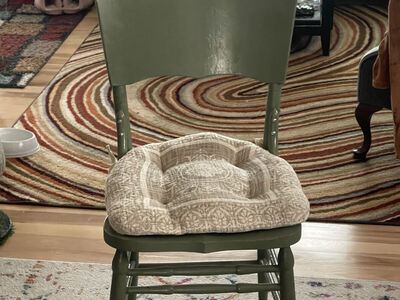 Two Green Wooden Kitchen Chairs