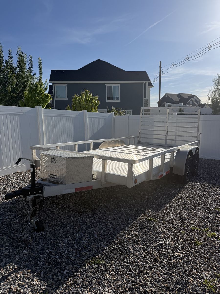 Baughman 7x15 aluminum tandem axle trailer