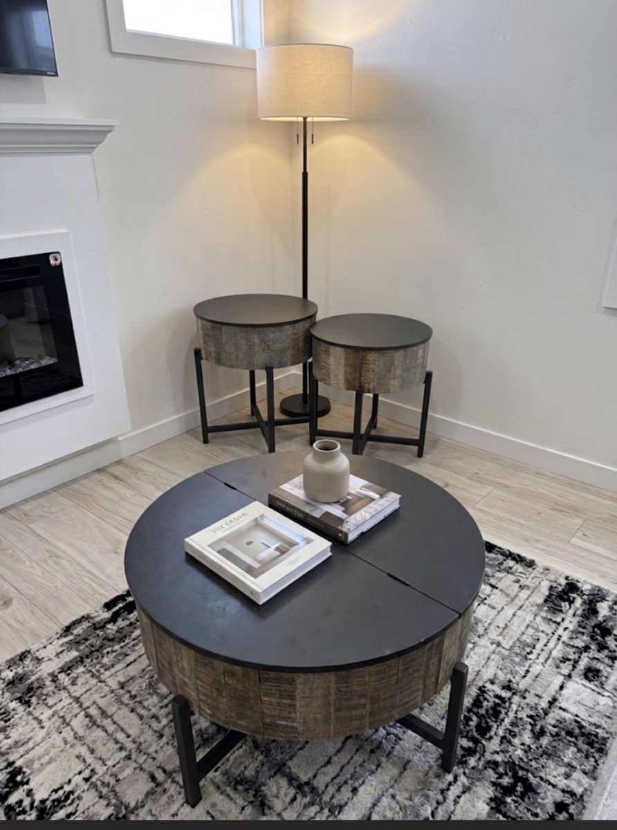 Functional Drum Accent Tables (Coffee Table & Side Table)