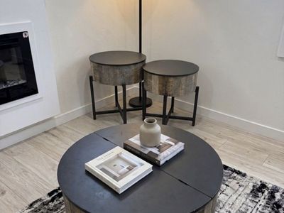 Functional Drum Accent Tables (Coffee Table & Side Table)
