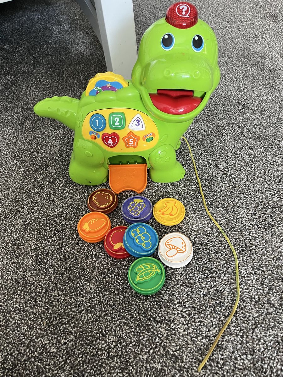 VTech Feed Me Dino Interactive Learning Toy w/ 8 Food Coins