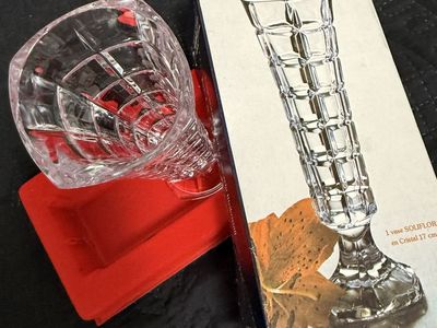 Vintage Cristal d'Arques Soliflor 17cm Lead Crystal Vase - Made in France, Original Box