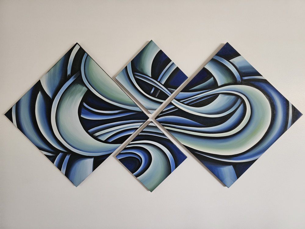 Fun 4 piece abstract art