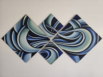 Fun 4 piece abstract art