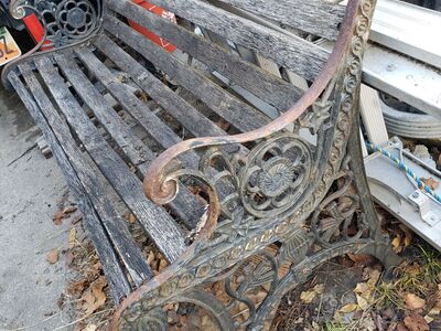 Cast iron and wooden bench