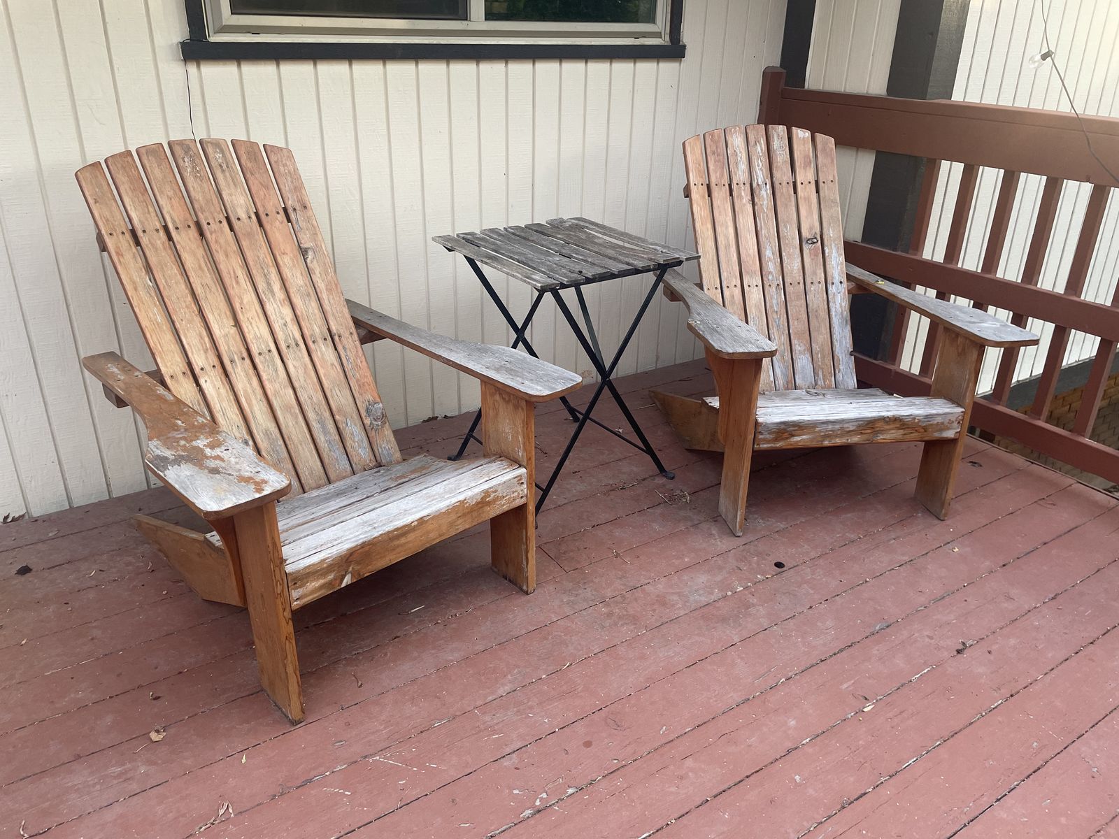 Set Of 2 Solid Wood Adirondack Chairs