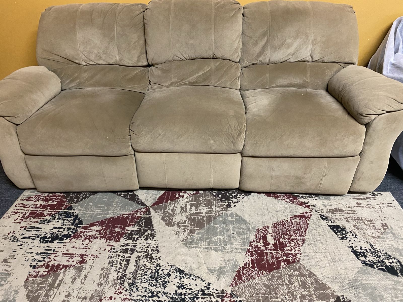 SINGLE SOFA Plush Tan Microfiber 