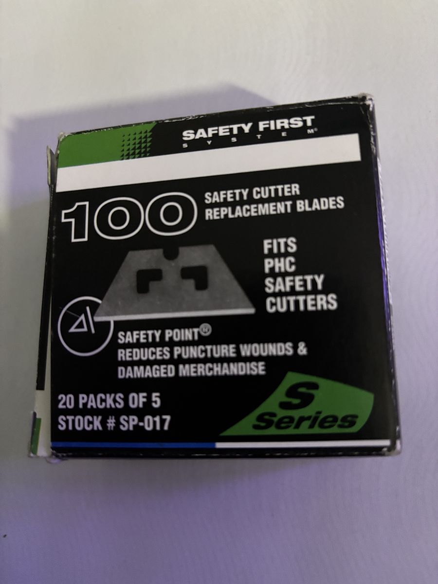 % Cutter Replacement Blades PHC Safety SP-017 S-Series 100 Pack Per Box