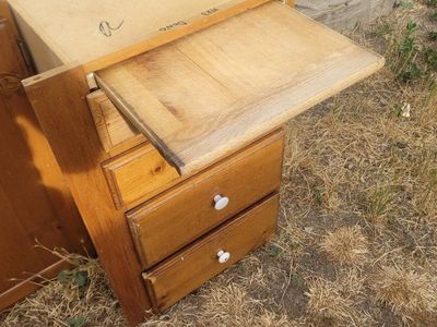 Vintage Wooden Kitchen Base Cabinet with Drawer and Doors, Light Wood Finish, White Knobs 11pcs