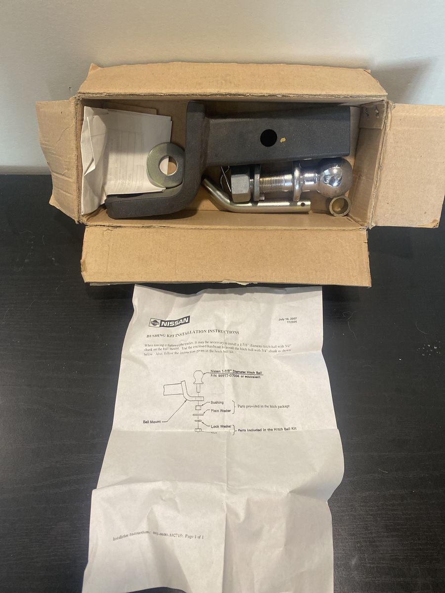 Nissan 1-7/8" Trailer Hitch Ball Mount & Bushing Kit - For Lightweight Trailers