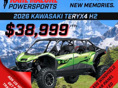 2026 Kawasaki Teryx4 H2 CA Lime Green - W00182-ACC