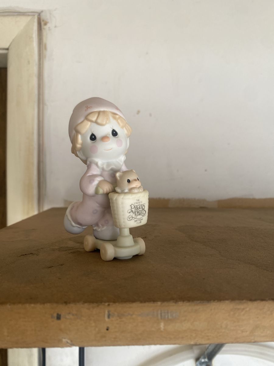 Precious Moments Birthday Club Figurine Child on Scooter with Animal