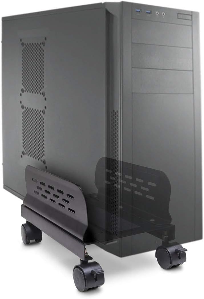 Mobile Desktop Tower Computer Metal Floor Stand Rolling Caster Wheels
