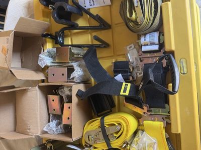 DC Cargo Mall E-Track Accessories Lot - Ratchet Straps, Brackets,Hooks, bins&more! All must go! No partial sales. Cash only