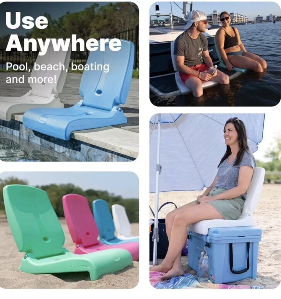 Portable foldable Outdoor Chair Plastic White