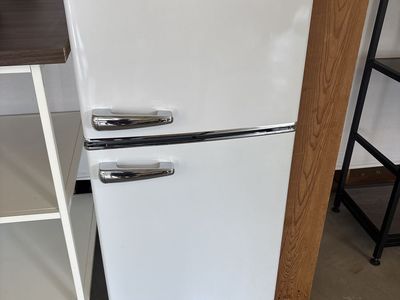 Galanz Mini Fridge Refrigerator White with Top Freezer - Compact Retro Style