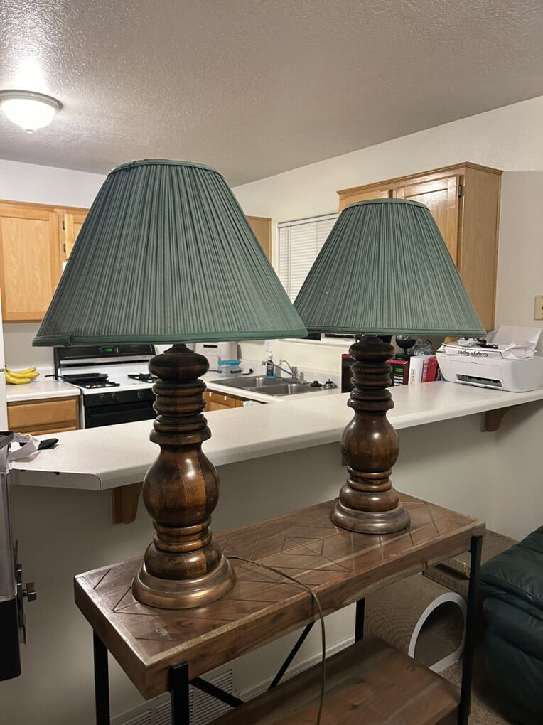 Two Wooden Lamps
