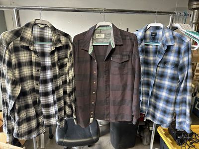 Lot of 3 Long Sleeved Flannel Shirts Size Large