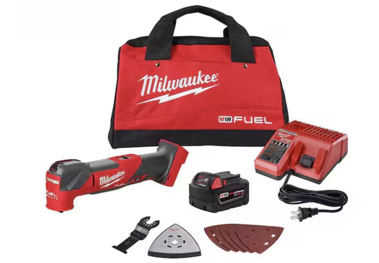 Milwaukee M18 FUEL 18V Lithium-Ion Cordless Brushless Oscillating Multi-Tool Kit with one 5.0 Ah Battery, Charger and Tool Bag