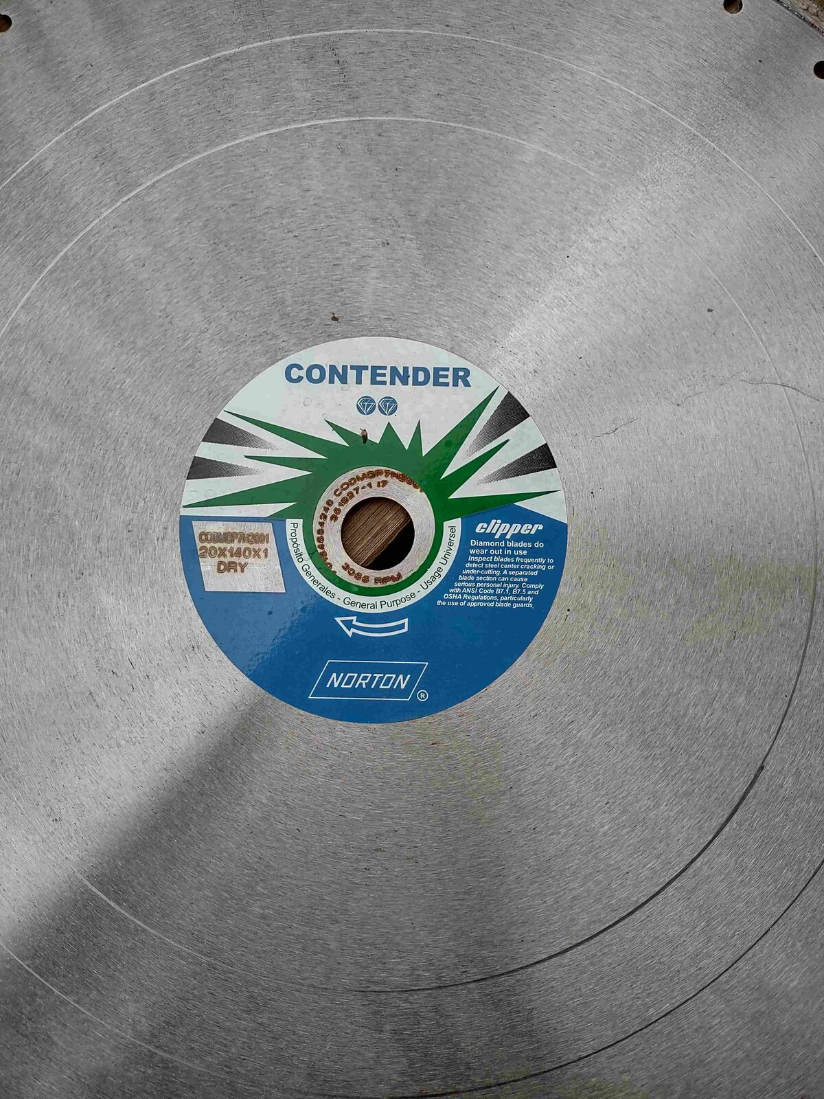 BRAND NEW 20" NORTON CLIPPER CONTEDER SAW BLADE,