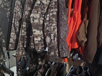 Large Assortment of Hunting Apparel – New & Like New