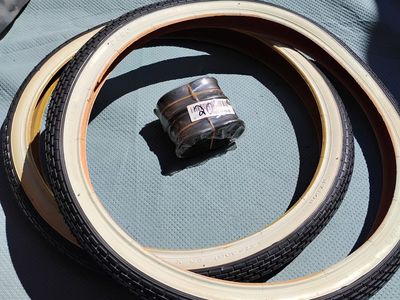 Brand new 20 inch whitewall lowrider bike tires and tubes