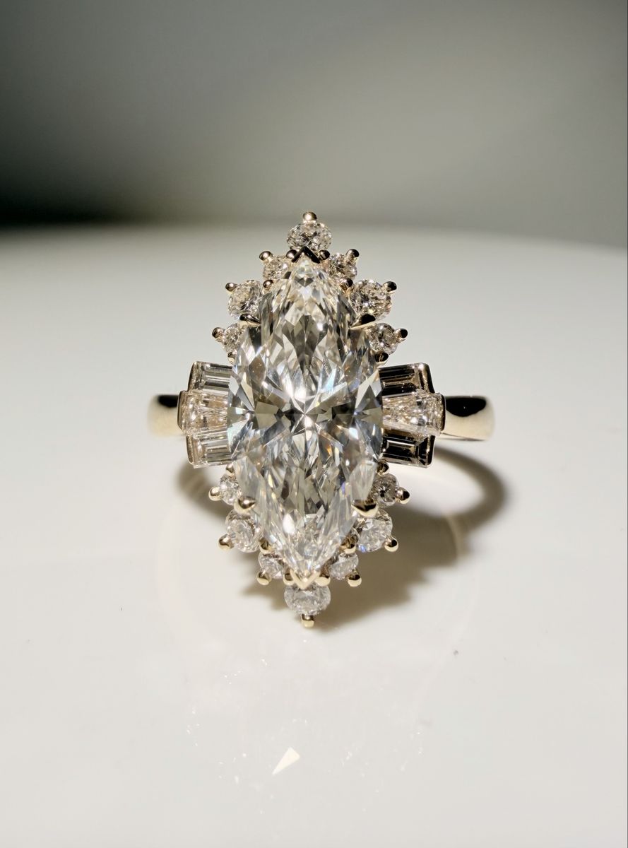 Marquee Cut Lab Grown Diamond Ring
