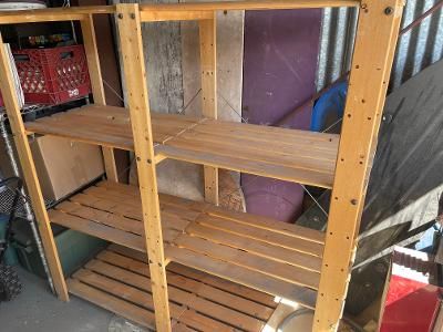 Wooden 4-Tier Storage Shelf Unit - Versatile Light Wood Shelving for Garage/Home/Pantry.