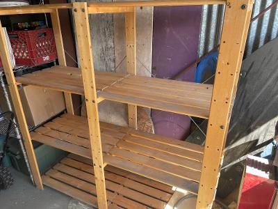 Wooden 4-Tier Storage Shelf Unit - Versatile Light Wood Shelving for Garage/Home/Pantry.