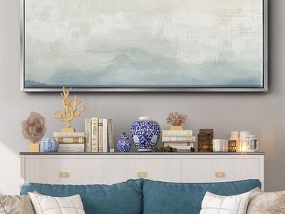 Tone Scape IV – 24x60 Framed Canvas Art, Brand New