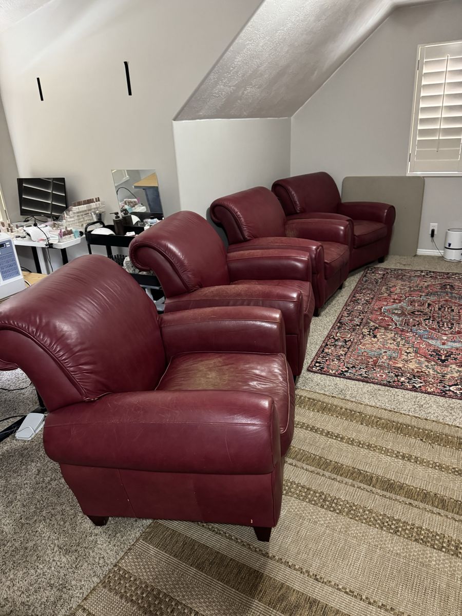 4 Matching Leather Chairs