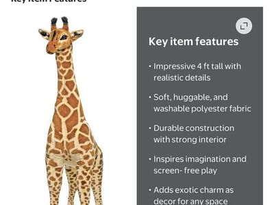 Melissa & Doug Giant Stuffed Giraffe 54 Inch Plush Animal