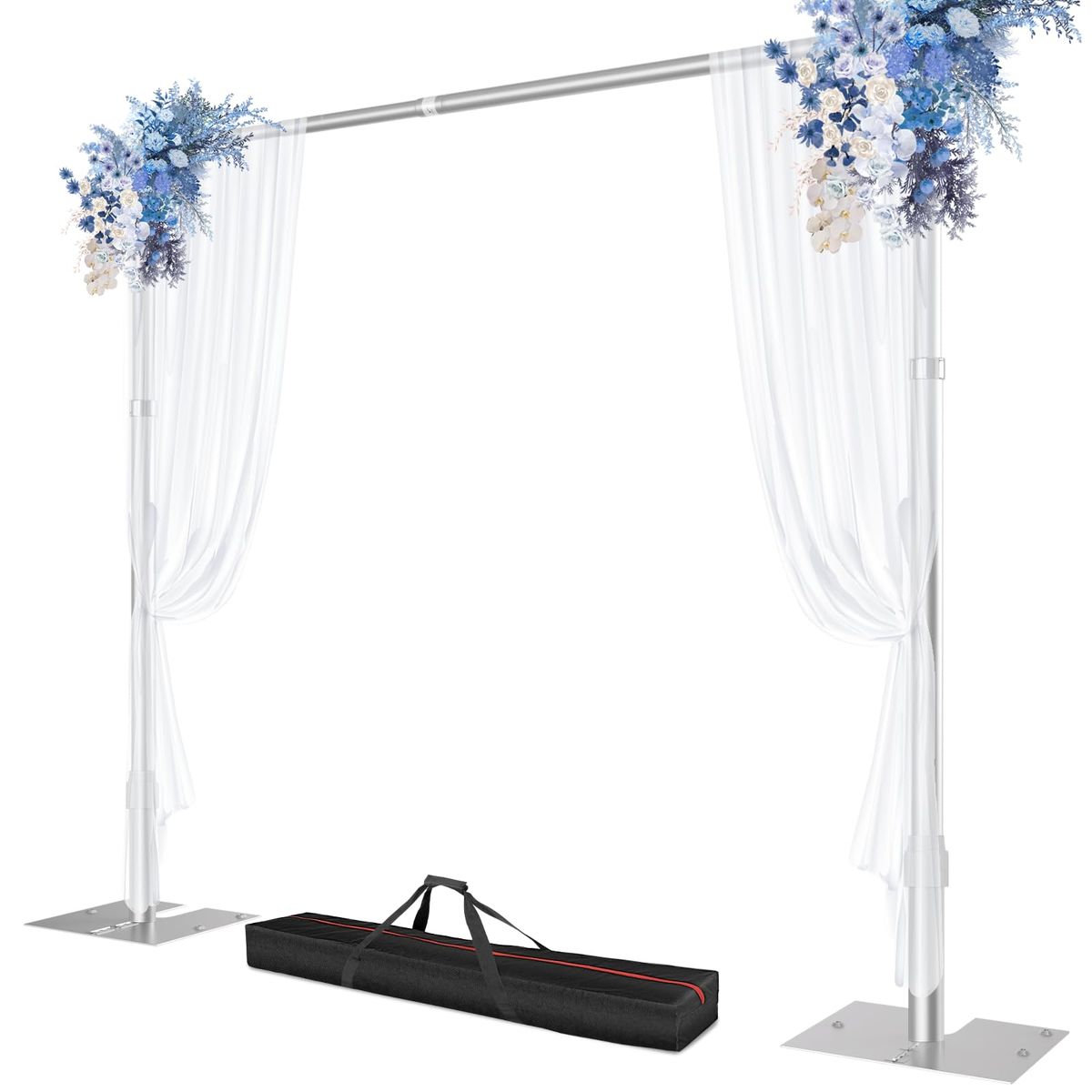 New  Pipe and Drape Backdrop Stand, 10x10ft Heavy Duty Adjustable Backdrop Frame with Metal Base