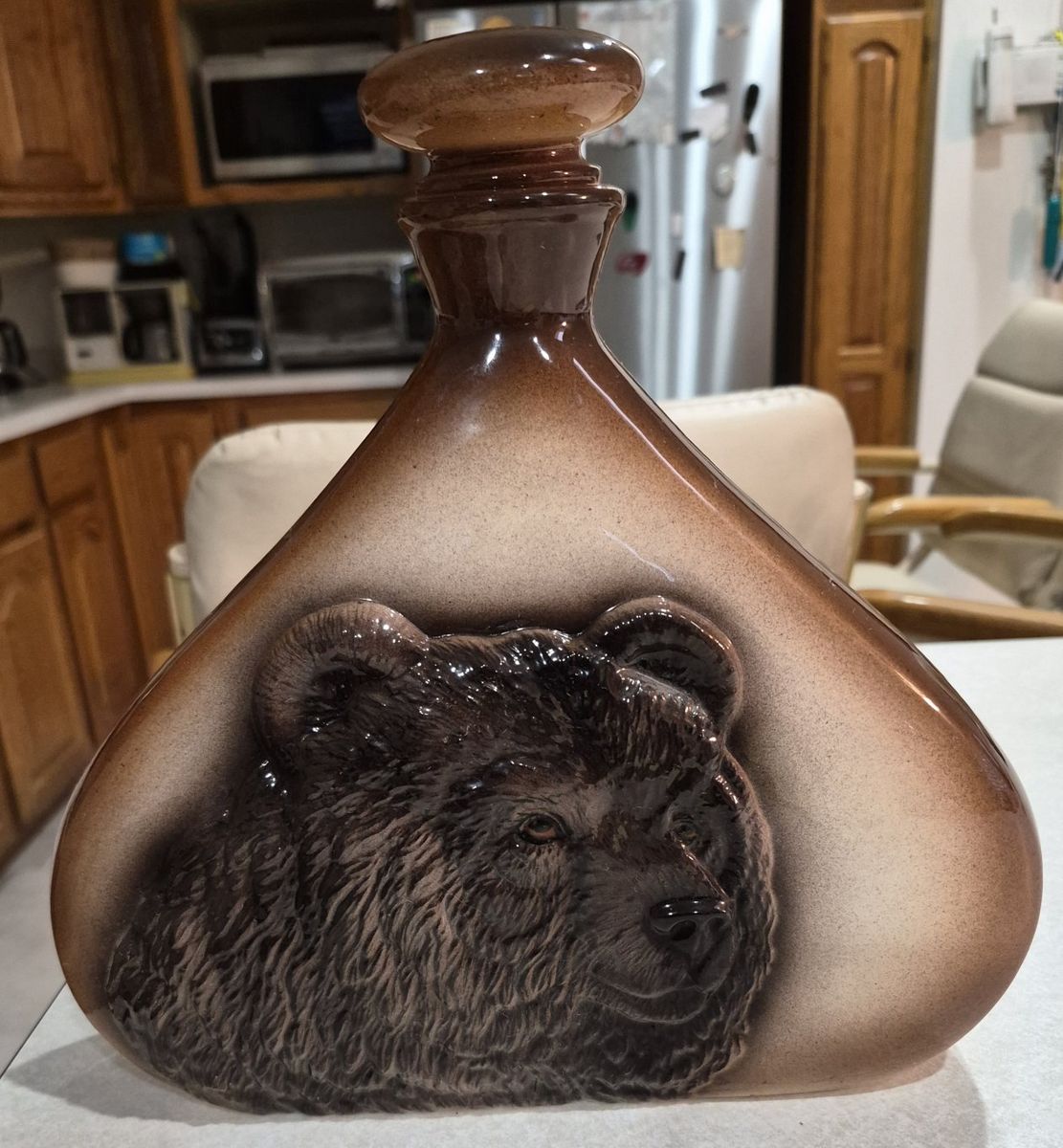 Vintage Ceramic Bear Decanter with Stopper